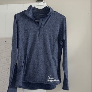 Blue, cozy quarter zip pullover